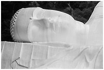 Head of Buddha statue. Ta Cu Mountain, Vietnam (black and white)