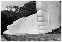 White reclining Buddha. Ta Cu Mountain, Vietnam (black and white)