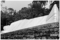 Largest buddha statue in Vietnam. Ta Cu Mountain, Vietnam ( black and white)