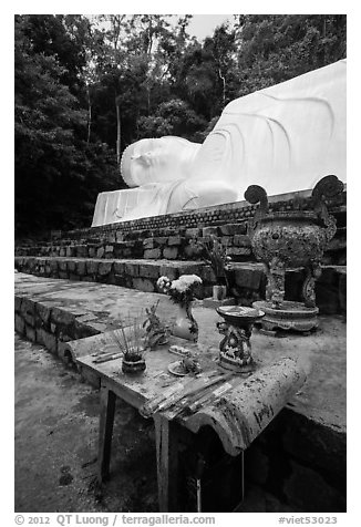 Alter below largest Vietnam Buddha statue. Ta Cu Mountain, Vietnam