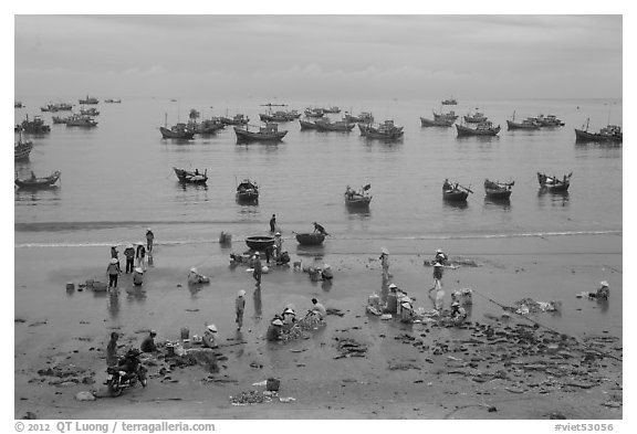 Fishing harbor from above. Mui Ne, Vietnam