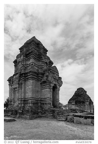 Po Shanu Cham sanctuary. Mui Ne, Vietnam (black and white)