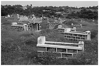 Cemetery. Mui Ne, Vietnam (black and white)