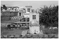 Christian tombs. Mui Ne, Vietnam (black and white)