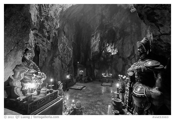 Guardian deities at the entrance of Huyen Khong cave. Da Nang, Vietnam