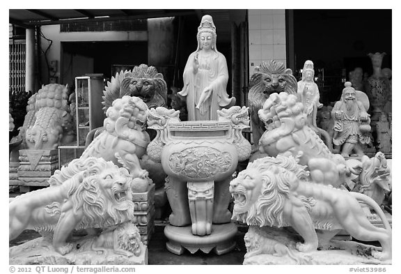 Stone sculptures for sale, Marble Mountains. Da Nang, Vietnam