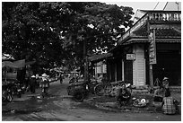 Market street. Hoi An, Vietnam ( black and white)