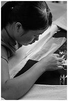 Silk embroider. Hoi An, Vietnam ( black and white)