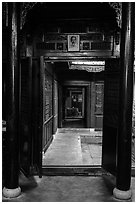 Corridors and atrium, Quan Thang house. Hoi An, Vietnam ( black and white)