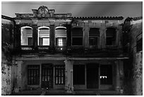 Old townhouses at night. Hoi An, Vietnam ( black and white)