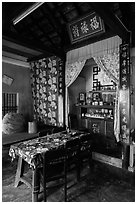 Interior of Cam Kim village home. Hoi An, Vietnam (black and white)