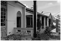 Three generations of homes, Cam Kim Village. Hoi An, Vietnam (black and white)