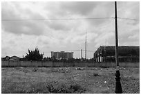 Concrete hangars dating from the war. Da Nang, Vietnam ( black and white)