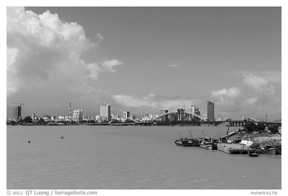 River and city skyline. Da Nang, Vietnam