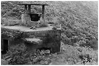 Abandonned bunker, Hai Van pass. Vietnam (black and white)