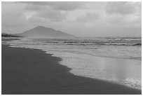 Beach in cloudy weather. Vietnam (black and white)