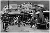 Market entrance. Vietnam (black and white)