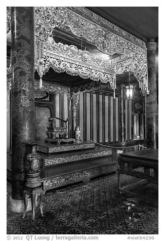 Throne, citadel. Hue, Vietnam (black and white)