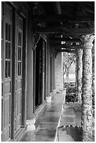 Walls and columns, imperial citadel. Hue, Vietnam (black and white)