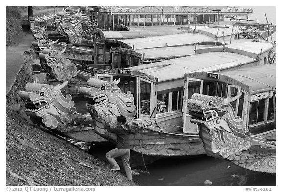 Dragon boats. Hue, Vietnam