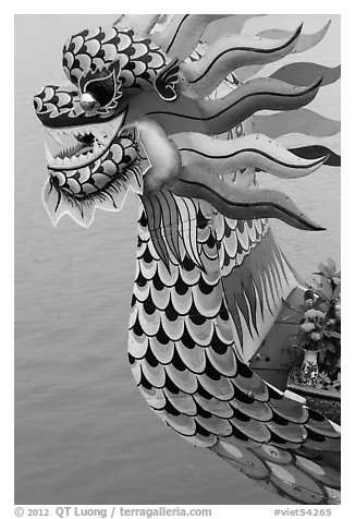 Prow of dragon boat. Hue, Vietnam