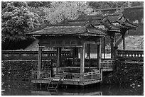 Du Khiem Pavilion, Tu Duc Mausoleum. Hue, Vietnam (black and white)