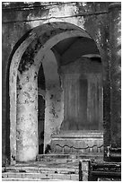 Stele composed by Emperor Tu Duc, Tu Duc Mausoleum. Hue, Vietnam (black and white)