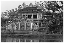 Newly built temple, Thanh Toan. Hue, Vietnam (black and white)