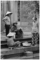 Villagers washing laundry, Thanh Toan. Hue, Vietnam ( black and white)