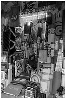 Store selling mats and rugs, old quarter. Hanoi, Vietnam (black and white)