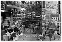 Store selling hardware, old quarter. Hanoi, Vietnam ( black and white)