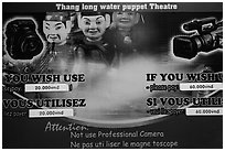 Camera use regulations, Thang Long Theatre. Hanoi, Vietnam (black and white)