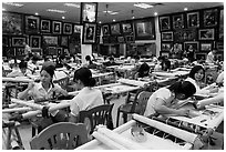 Silk embroidery factory. Vietnam (black and white)