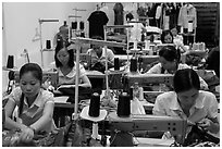 Sewing factory. Vietnam (black and white)