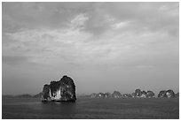 Limestone islets. Halong Bay, Vietnam (black and white)