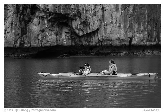 Paddlers. Halong Bay, Vietnam