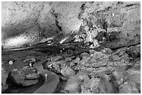 Pathway, Sung Sot (Surprise) Cave. Halong Bay, Vietnam ( black and white)