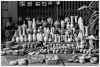 Ceramics for sale. Bat Trang, Vietnam ( black and white)