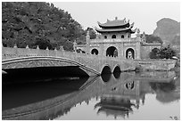 New gate, Hoa Luu. Ninh Binh,  Vietnam ( black and white)