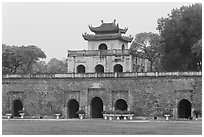 Doan Mon Gate, Thang Long Citadel. Hanoi, Vietnam (black and white)