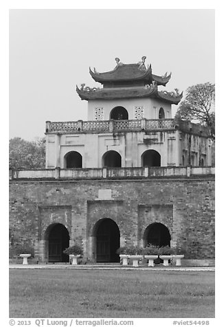 Doan Mon Gate, Hanoi Citadel. Hanoi, Vietnam (black and white)