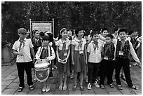 Children of Communist youth organization. Hanoi, Vietnam (black and white)