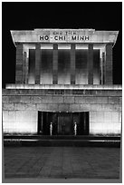 Ho Chi Minh Mausoleum at night. Hanoi, Vietnam ( black and white)