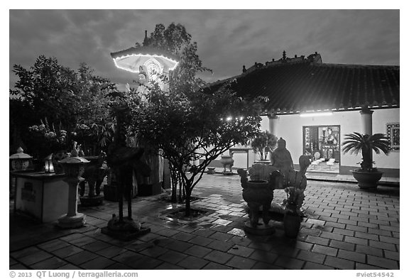 Phung Son Pagoda at night, district 11. Ho Chi Minh City, Vietnam