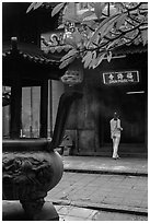 Entrance to Jade Emperor Pagoda, district 3. Ho Chi Minh City, Vietnam ( black and white)