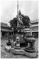 Tran Hung Dao statue. Ho Chi Minh City, Vietnam (black and white)