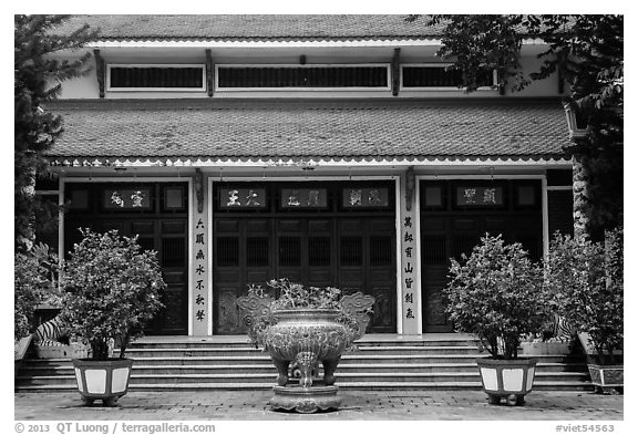 Tran Hung Dao temple. Ho Chi Minh City, Vietnam (black and white)