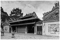 Temple dedicated to Marshal Le Van Duyet , Binh Thanh district. Ho Chi Minh City, Vietnam (black and white)