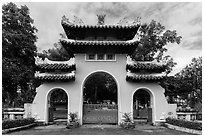 Le Van Duyet temple gate, Binh Thanh district. Ho Chi Minh City, Vietnam (black and white)