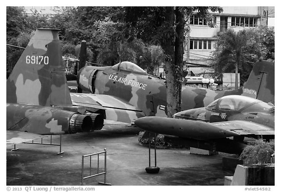 Fighter jets, War Remnants Museum, district 3. Ho Chi Minh City, Vietnam